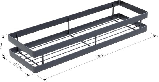 Noswo Kräuterregal zum Aufhängen - Kräuterregal für Kräutertöpfe - Küchenregal zum Aufhängen - 40 cm - Schwarz