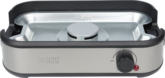 Princess Table Chef Purify – 103215 – Tischgrill – 35 x 21 cm – Tischgrill und Barbecue mit Luftfiltersystem – Integrierte Absaugung – Bis zu 260 Grad – PFAS-frei – 1800 W