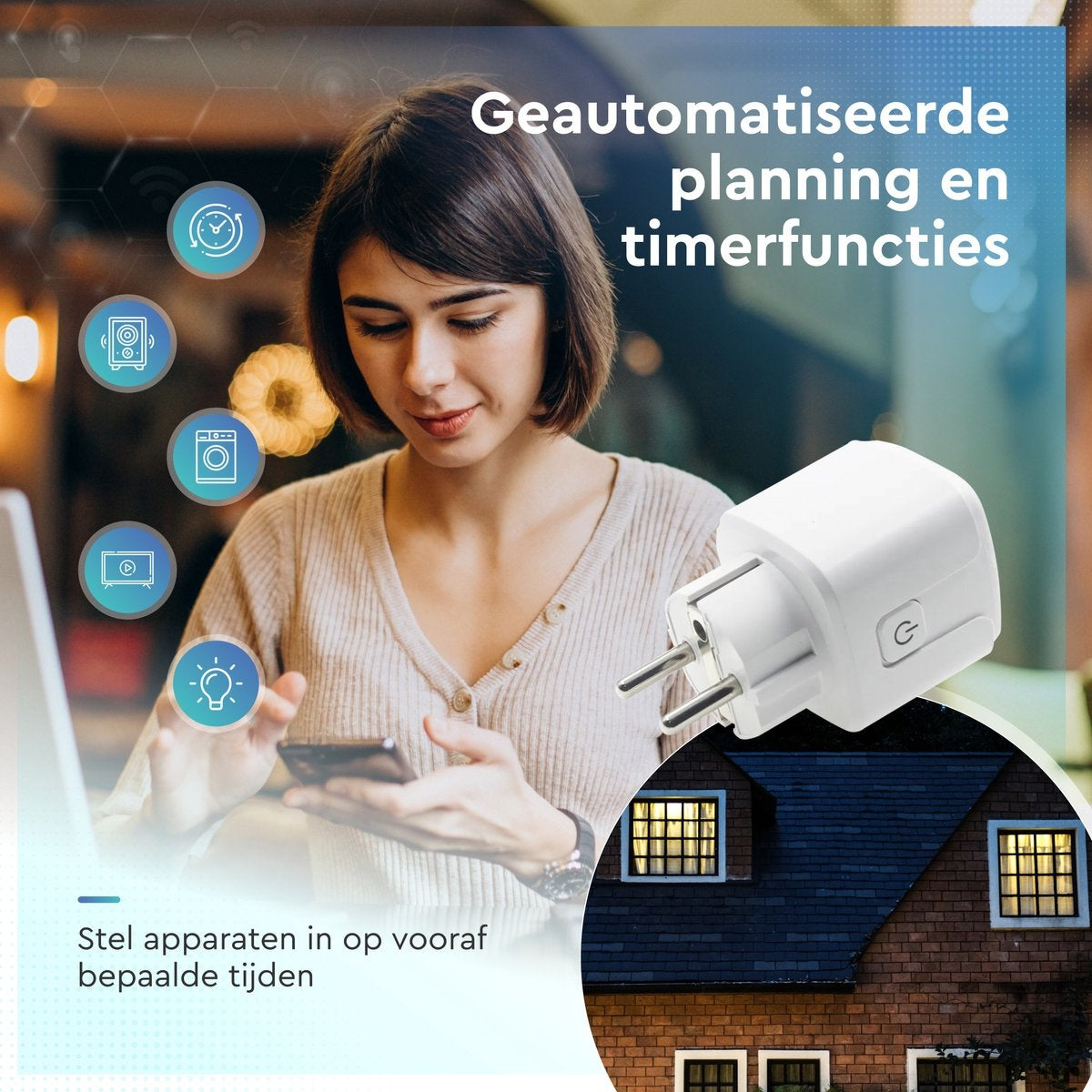 AyeWay Smart Plug mit Energiezähler - Smart Plug - WiFi Steckdose - Funktioniert mit Google Home & Alexa - iOS & Android - 1 Stück
