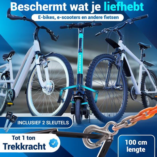 Nextcover - Faltschloss - 100cm FoldBasic - Fahrradschloss mit zwei Schlüsseln - SteelSecure Technology 3.0