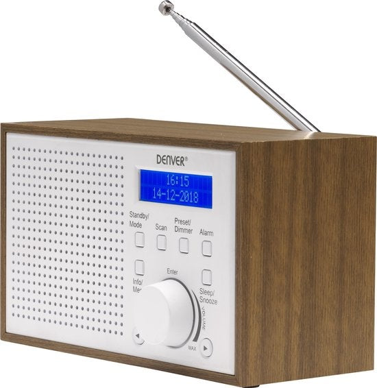 Denver - DAB46 - DAB Radio - mit UKW & DAB+ - LCD-Bildschirm - Weiß