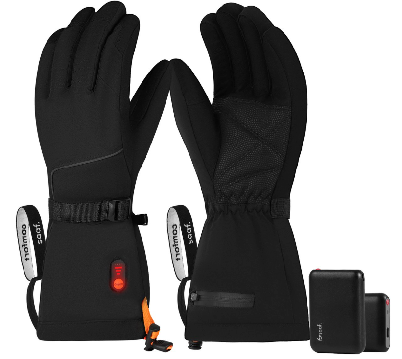 Saaf - Beheizte Handschuhe Premium - Größe M - Schwarzes Polyester - 3 Wärmestufen & wiederaufladbar - Wasser- & Windabweisend - Optimaler Komfort
