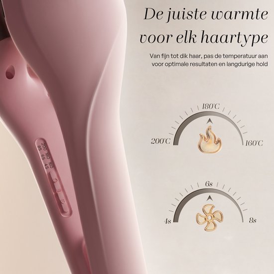 Sansbeauté® Wave Lockenstab 32 mm – Waffel-Lockenstab – Keramik-Lockenstab für Beach Waves – Mermaid Hair Waves – Mermaid Waves Lockenstab – Wavy Hair – Lockenstäbe – The Waver – Haarstyler, Lockenstab – Dünner und dicker Crimper
