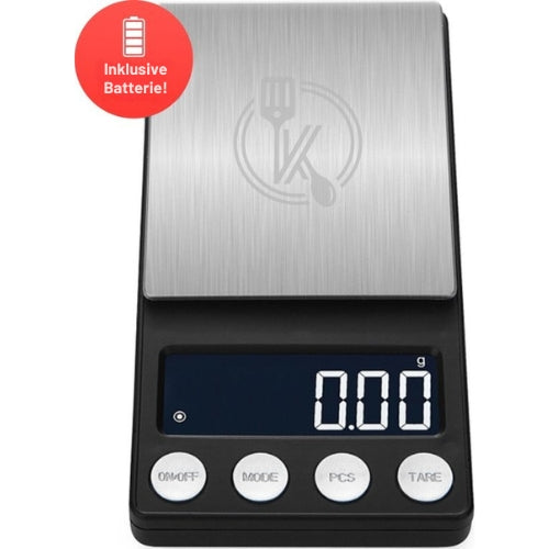 Kitchenwell - digitale Mini-Präzisionsküchenwaage - batteriebetrieben - 0,01 bis 200 Gramm - 14,2 x 7,5 cm