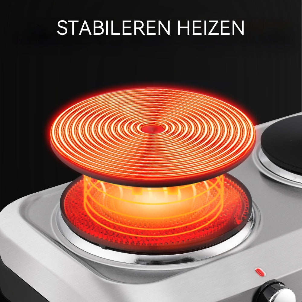 DSP KD4057 Doppel-Elektrokochfeld – 2500 W