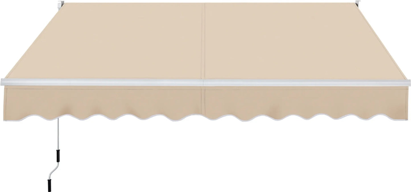 Yaheetech Klemmsonnenschirm - 300 x 250 x 25 cm - Ausgestattet mit manuellem Pendelstab und einstellbarem Winkel und UV-beständiger Beschichtung - Für Balkon und Terrasse - Beigefarbenes Polyester und Metall