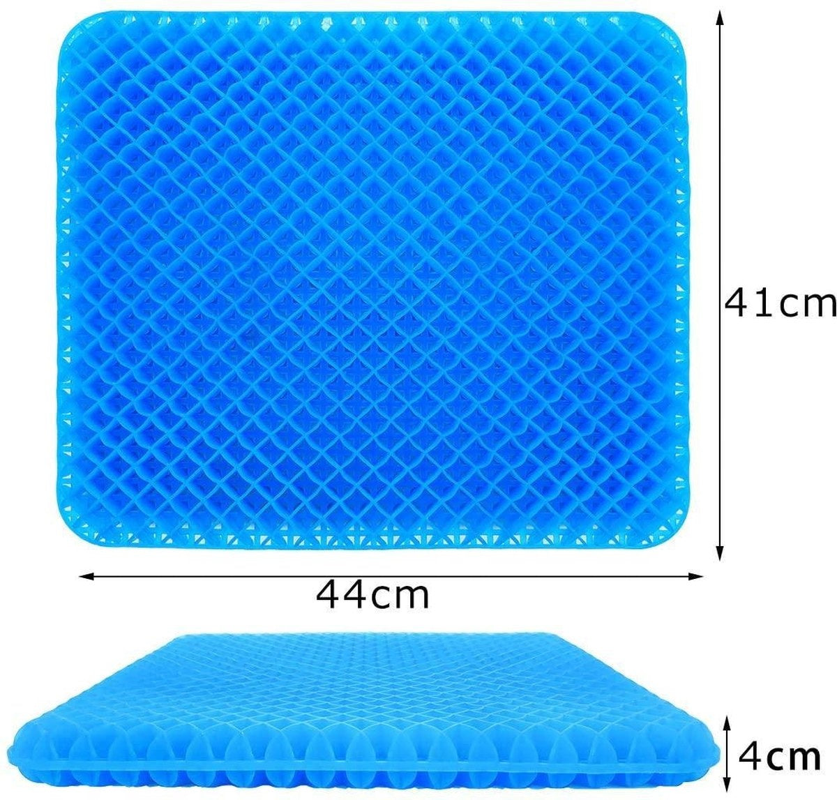 Fuegobird Gel Pillow - Ergonomisches Kissen - Sitzkissen orthopädisch - Doppelschichtige Wabenstruktur - Mit Kissenbezug - Blau