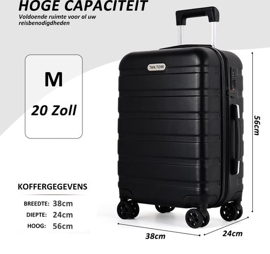 TAN.TOMI Handgepäckkoffer 41 l – Hartschale aus ABS – 4 Rollen – Zahlenschloss