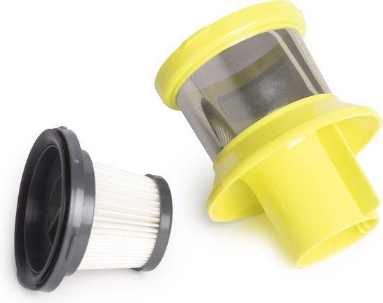 BREND BR-2214 Kabelloser Handstaubsauger mit LED-Beleuchtung - Dreifachfilter nimmt 99,5% Feinstaub auf - Weiß/Grün