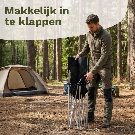 TRVLMORE Campingstühle - klappbar - 2er-Pack - 120KG Tragkraft - Inkl. Tragetasche - Klappstuhl - Angelstuhl - Campingstuhl - Klappstuhl - Schwarz