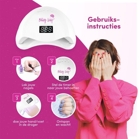 TheBeautyWay Nageltrockner - für Gel-Nägel - Geeignet für jeden Gel-Nagellack - 24 LEDs