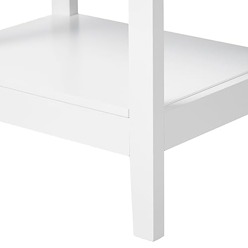 Woltu Nachttisch mit Schublade und 2 Ablagefächern MDF Weiß 38 x 28 x 71 cm 2er Set