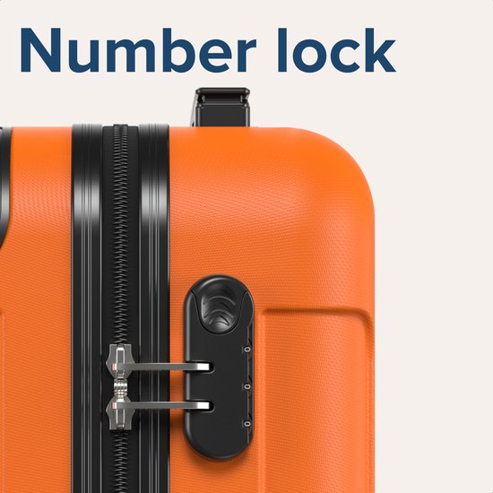 TRVLMORE Handgepäckkoffer – 40 x 30 x 20 cm – Unter-Sitz-Gepäck – 24 l – Zahlenschloss – 4 Rollen – Orange