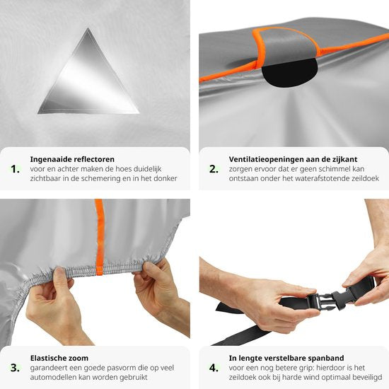 tectake - Car Cover - Autoplane - Hagelschutz - Wasserdichte Decke - Atmungsaktiv - Elastische Autogarage - Autozubehör mit Aufbewahrungstasche - Kompatibel mit vielen Modellen - Größe (LxBxH) 483x 178x 120 cm - Large