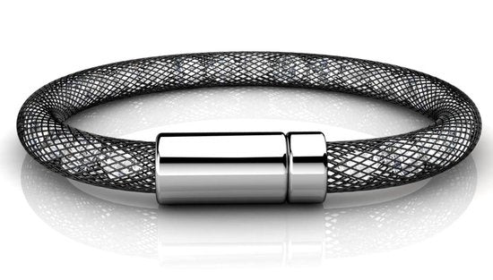 Yolora Damen Mesh Armband - Kalpa Camaka Kristalle - Damenarmband Schwarz - Schmuck - Luxus-Geschenk-Box - Geschenk-Box - Exklusive Geschenk-Box - Schöne Geschenk-Box - Geschenk zum Muttertag