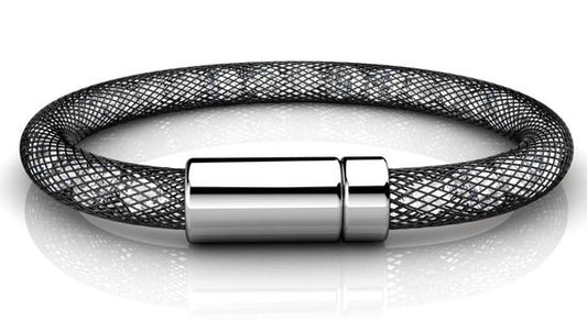 Yolora Damen Mesh Armband - Kalpa Camaka Kristalle - Damenarmband Schwarz - Schmuck - Luxus-Geschenk-Box - Geschenk-Box - Exklusive Geschenk-Box - Schöne Geschenk-Box - Geschenk zum Muttertag