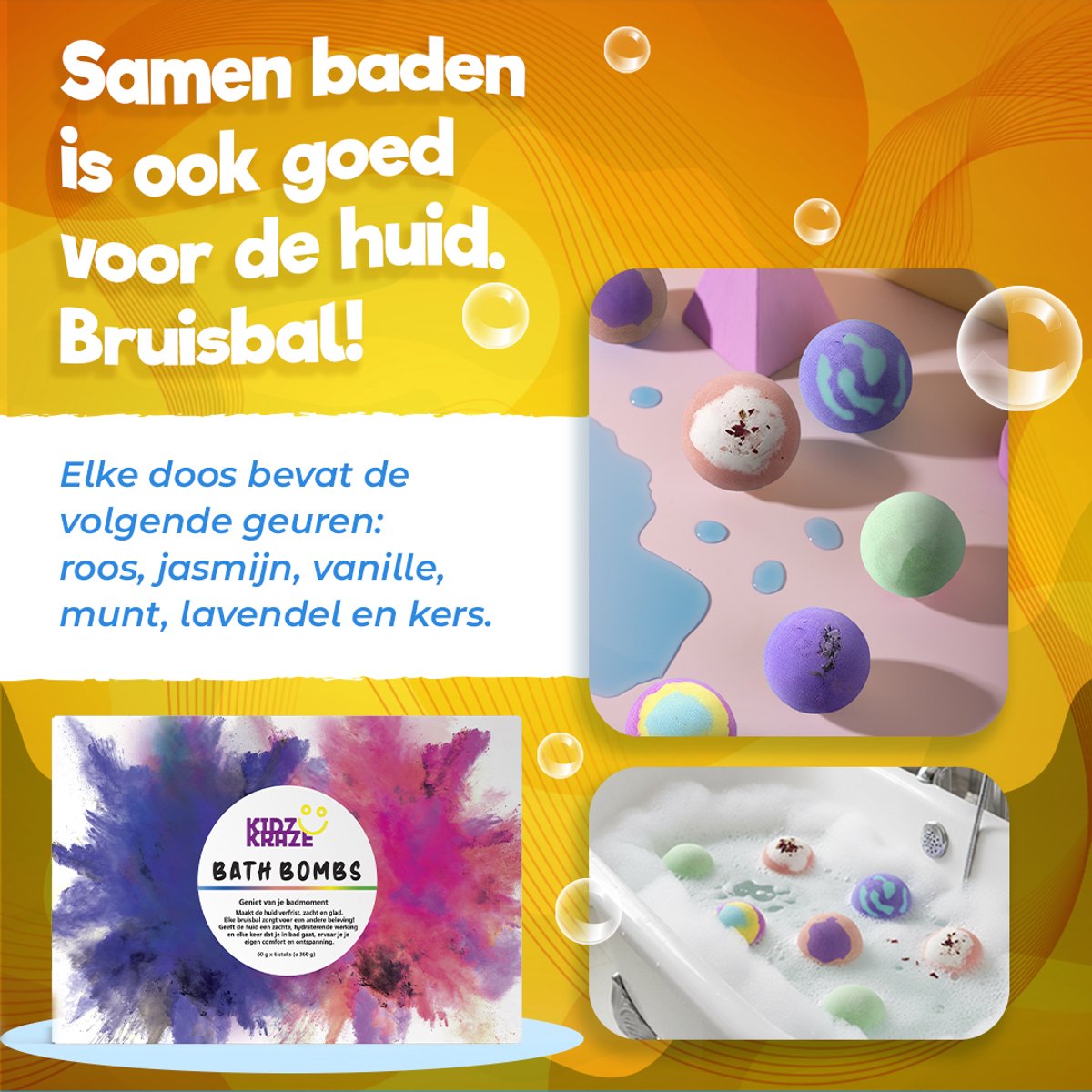 Kidzkraze Sprudelkugeln, 6 Stück – Badebomben für Kinder