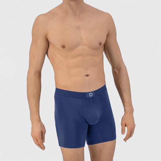 Fibershirts Anti-Schweiß-Boxershorts – Integriertes Schweißpolster – Atmungsaktives MicroModal – Anti-Transpirant – Herren – Größe XXL – Marineblau