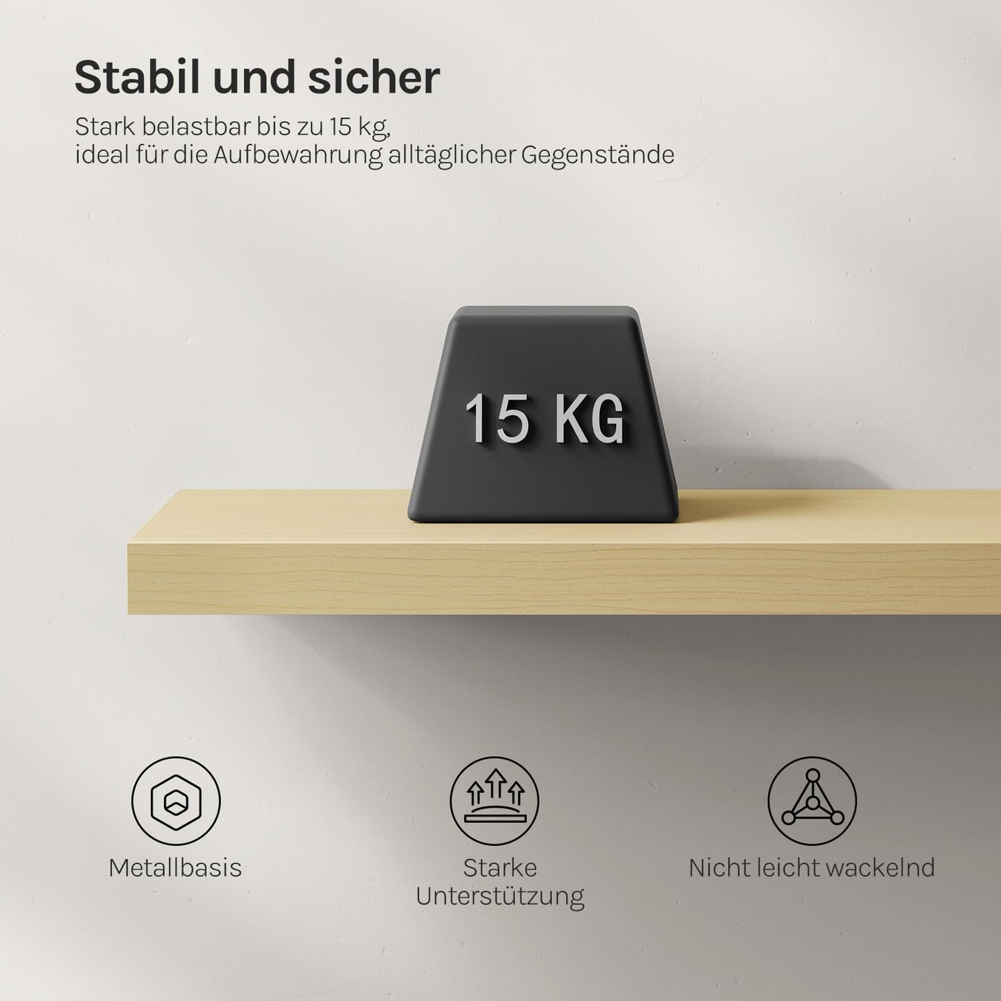 WOLTU RG9372kei Wandregal – MDF mit PVC-Furnier – Eiche gelb – 40 x 22,9 x 3,8 cm