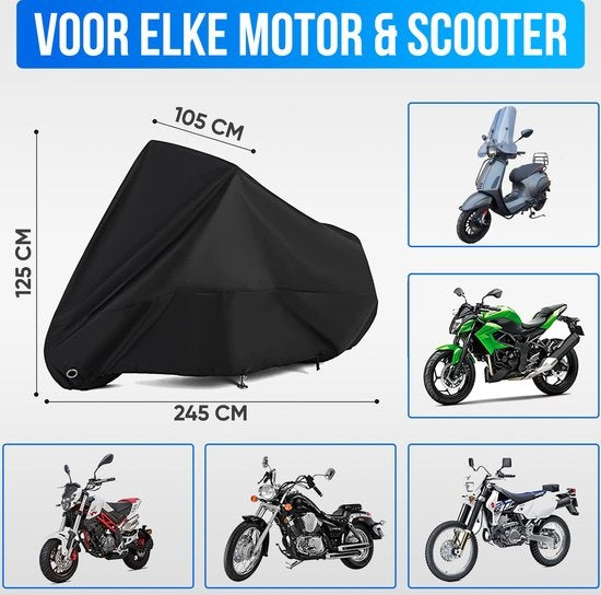 Strex Rollerabdeckung / Motorradabdeckung Universal für alle Roller / Motoren - Wasserdicht 300D Oxford - Geeignet für Windschutzscheibe - Rollerabdeckung - Motorradabdeckung - Inkl.