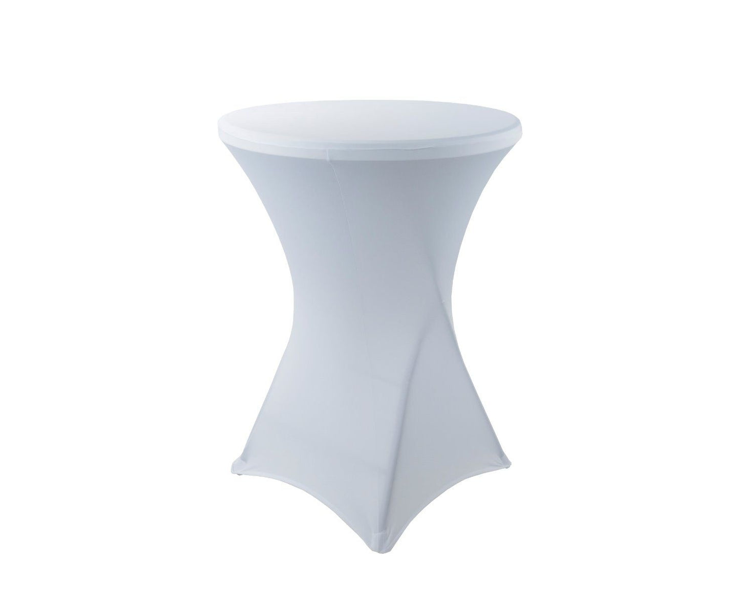 Tischdecke & Tischrock - 80 x 110 cm - Weißes Polyester - Dehnbares Stretchmaterial - Für Cocktailtische & Events - Luxuriöses Aussehen & Waschbar
