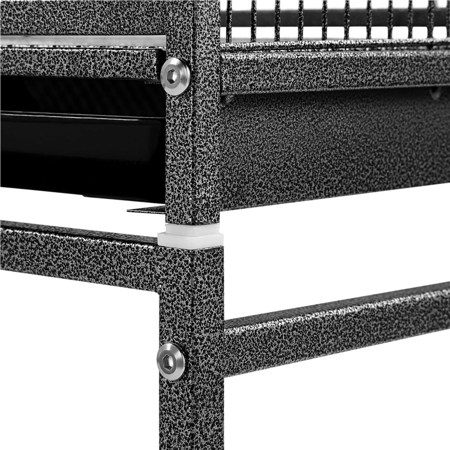 Yaheetech Vogelkäfig mit mobilem Sockel - mit herausnehmbarer Schublade und extra Ablagefläche und 4 Futterstellen - für Sittiche, Finken und Kanarienvögel - schwarz pulverbeschichtetes Metall - 61 x 43 x 136 cm