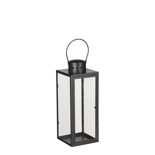 Glimmer Dekorationen Laterne Arzilla Schwarz - L14 x B13 x H35 cm
