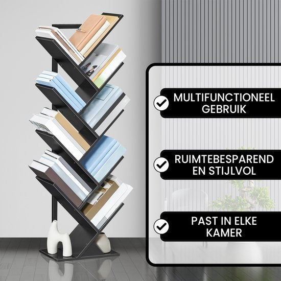 Bayt Bücherregal - Bücherregal - Industrieholz - Schwarz - 116x20x34 cm