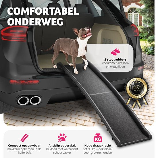 tectake - Hundetreppe Paw Step - Hundetreppe Walkway - Treppe Hund - zusammenklappbar und rutschfest, bis zu 90kg