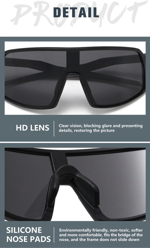 GarpexÂ® Radsportbrille - Sportbrille - Polaroid Sonnenbrille - Rennrad - Mountainbike - Motorrad - Dunkelblauer Rahmen Blaue Brille