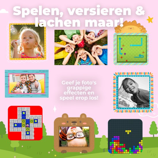 Denver Kinderkamera Full HD mit Drucker - Selfie-Kamera - 20MP - Digitalkamera Kinder - Foto - Video - Spiele - KPC1363 Pink