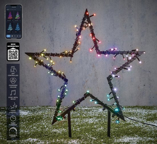 Luca Smart Lighting Gartenpfahl mit 80 LED-Leuchten - H73 x Ø60 cm - RGB