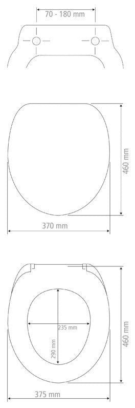 WENKO Vorno Neo Toilettensitz Grau – Duroplast – Easy-Close – Fix-Clip