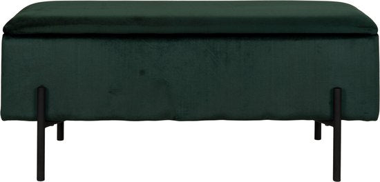 Watford Sofa mit Stauraum grün Velours, schwarz.