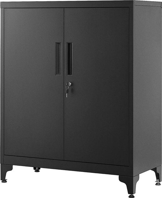 Schwarz – Büroschrank – Aktenschrank – Büro – Bürobedarf – Schrank – Sideboard – Schränke – Aufbewahrungsschränke mit Türen – Werkzeugschrank