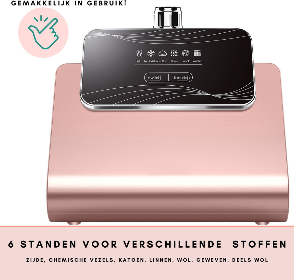 Niceey Wäschedampfer - 1800W - inkl. Bügelbrett - Pink
