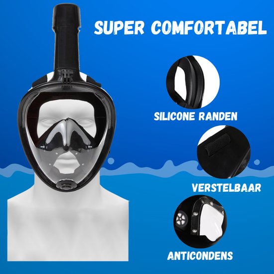 Vertrex Tauchmaske mit Schnorchel L/XL - Schnorchel - Tauchmaske Erwachsene und Kinder - Schnorchelmaske Kind - Schnorchelmasken