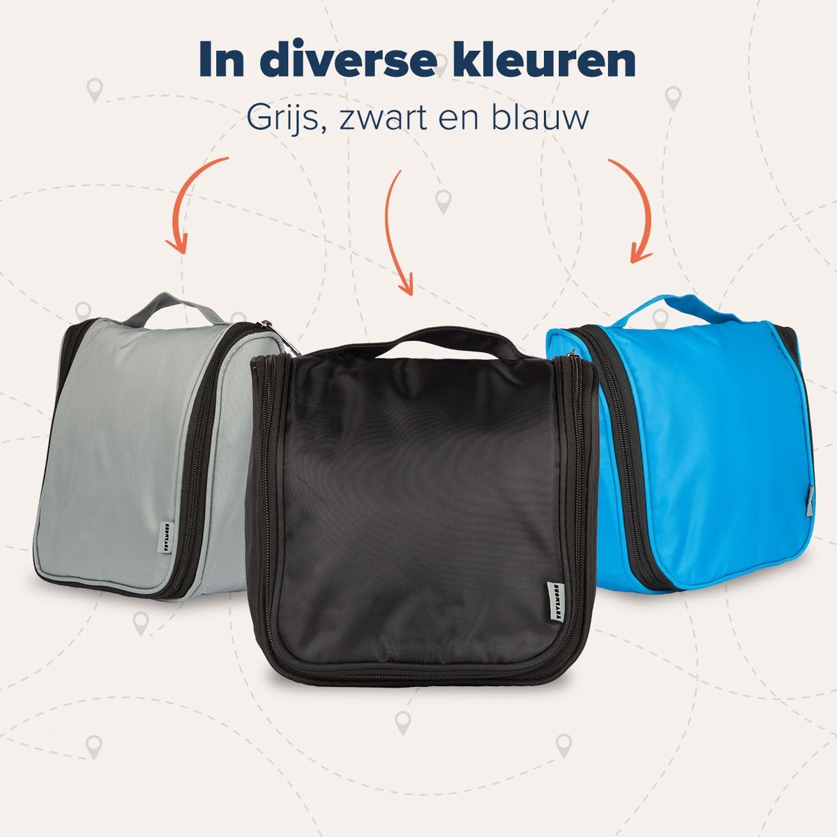 TRVLMORE Kulturtasche - Hängend mit Haken - Unisex - Schwarz