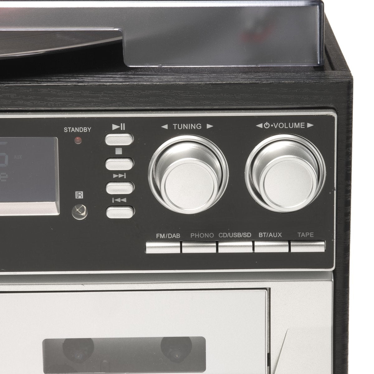 Denver MRD166 Retro-Schallplattenspieler - Mit Lautsprechern - DAB-Radio/CD-Player - Holz - Schwarz