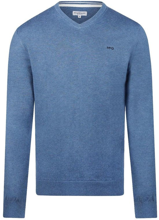 McGregor Pullover aus Merinowolle mit V-Ausschnitt, Vintage-Blau – Größe 3XL – Herren – Pullover