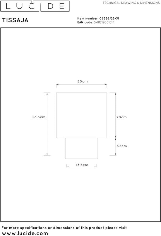 Lucide TISSAJA – Tischlampe – Ø 20 cm – 1xE14 – Weiß | Essential