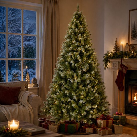 Triumph Tree Pittsburgh Kunstbaum Grün – Weihnachtsbaum mit üppiger Optik und 812 Zweigen – Weihnachtsdekoration für den Innenbereich – Rund mit Stecksystem – H 215 x Ø 117 cm