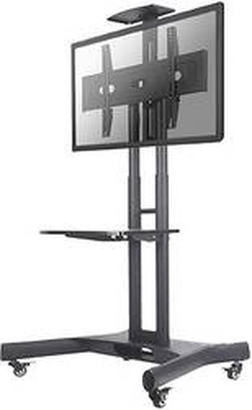 Neomounts NM-M1700BLACK mobiler TV-Ständer – 32–75" – Höhenverstellung 104,2–154,2 cm – manuell – inkl. Webcam- und Laptop-Halterung – schwarz