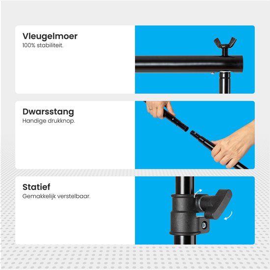 Auronic Backdrop System - Komplettset - ohne Tuch - verstellbar - 300 x 260cm