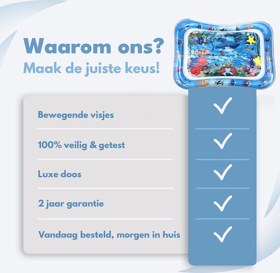 Spoused Wasser Spielmatte - Wasser-Matte - Spielmatte Baby - Tummy Time - Luxus-Geschenk-Box