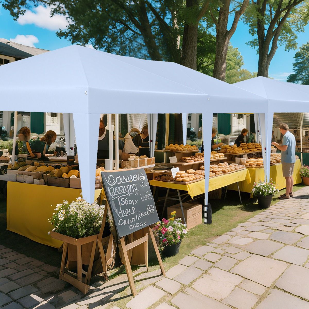 Coast Pop-up-Partyzelt – zusammenklappbares Design – mit Transporttasche auf Rädern – grau 3 x 6 m