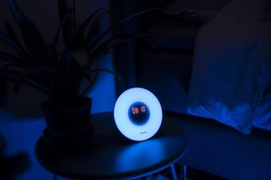 Grundig Wake Up Light - Nachtlicht mit Zeitanzeige - Lichtwecker mit FM-Radio und Naturgeräuschen