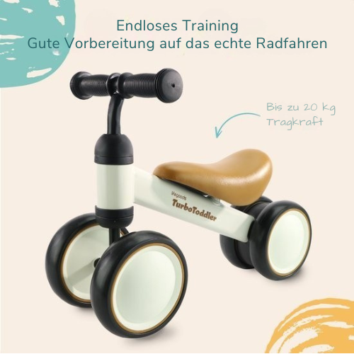 LifeGoods - TurboToddler Balance Bike - Kinder Scooter - Ab 1 Jahr - Creme