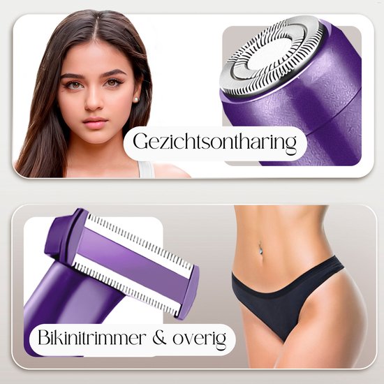 6-in-1 Bikini-Trimmer - Sansbeauté® - Gesicht - Achseln - Beine - Bikinizone - Augenbrauentrimmer - Gesichtshaarentfernung Damen - Intimzone - Ladyshaves Bikini - Epilierer elektrisch