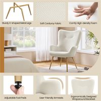 Yaheetech Loungesessel aus Cord mit hoher Rückenlehne 68 × 70 × 97,5 cm Beige